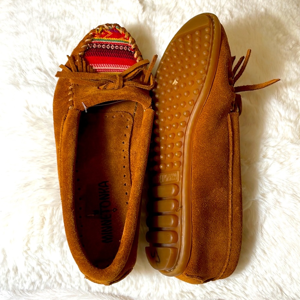 Minnetonka Genuine Suede Kitty Leather Moccasins - Picture 14 of 15